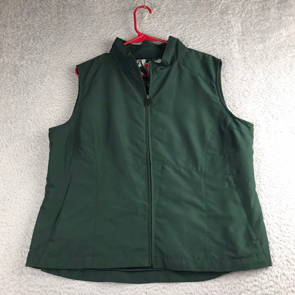 SCOTTeVEST Travel Vest Women XL Green Full Zip Multi Pocket Utility Outdoor